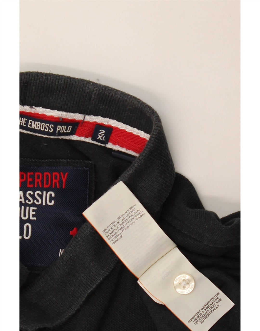 SUPERDRY muška grafička polo majica 2XL crni pamuk