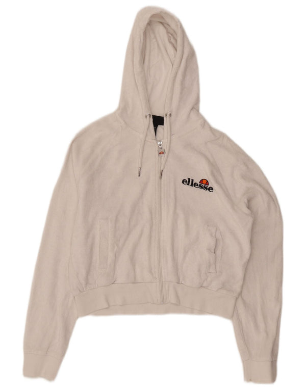 Ellesse ženski kratki pulover s kapuljačom s patentnim zatvaračem UK 10 Mala bijela