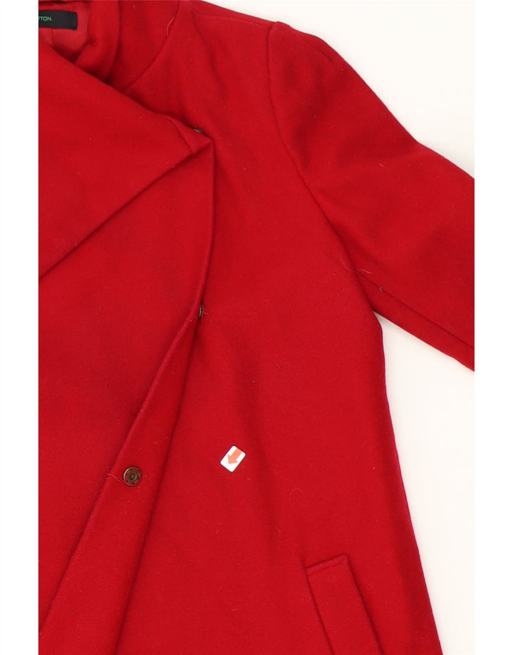 BENETTON Womens Overcoat IT 44 Medium Red Wool Vintage Benetton and Second-Hand Benetton from Messina Hembry 