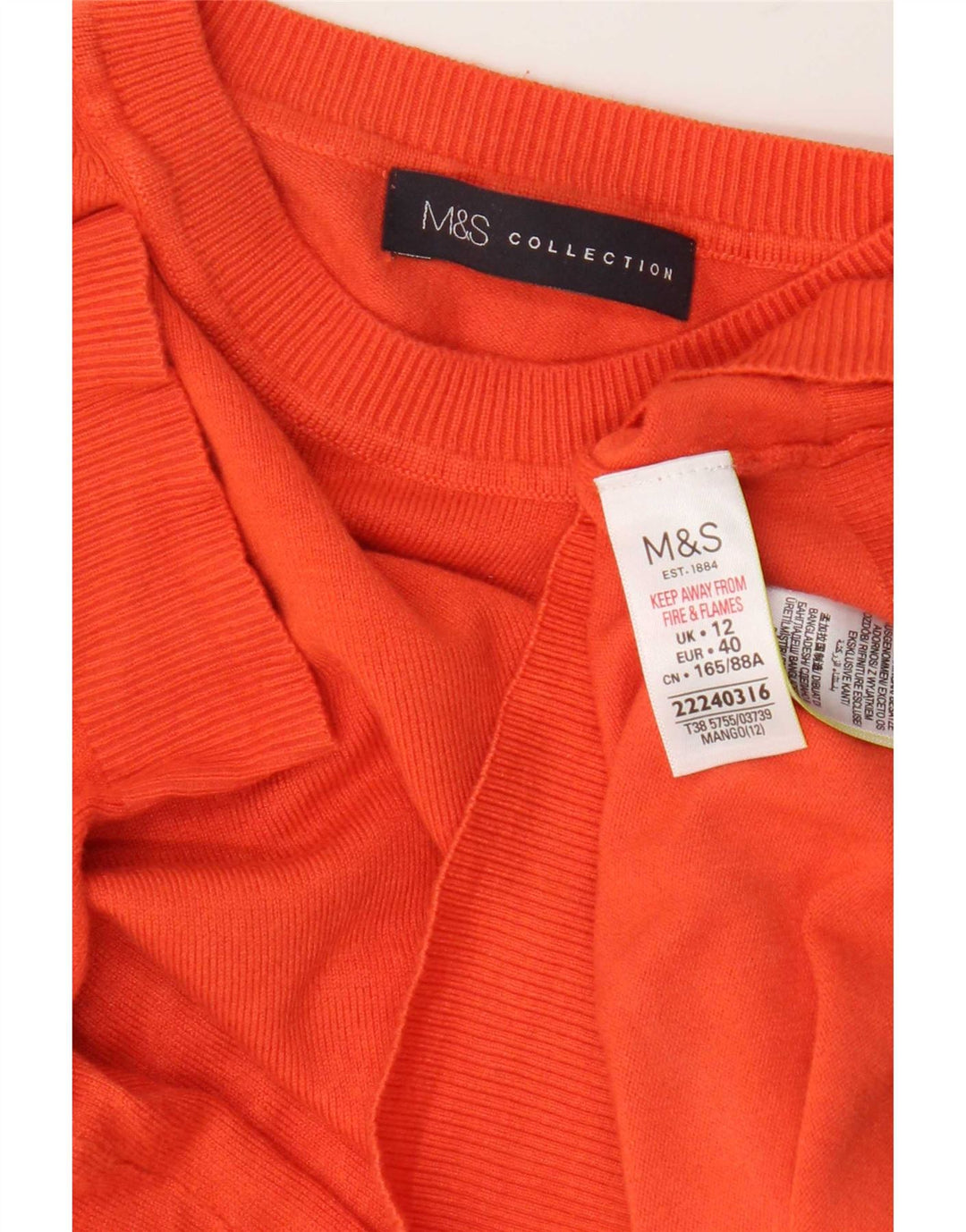 Marks & Spencer ženski džemper s okruglim izrezom UK 12 srednje narančasta
