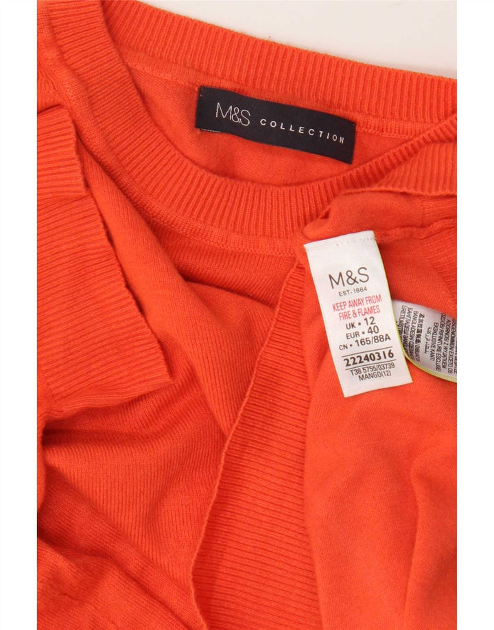 Marks & Spencer ženski džemper s okruglim izrezom UK 12 srednje narančasta