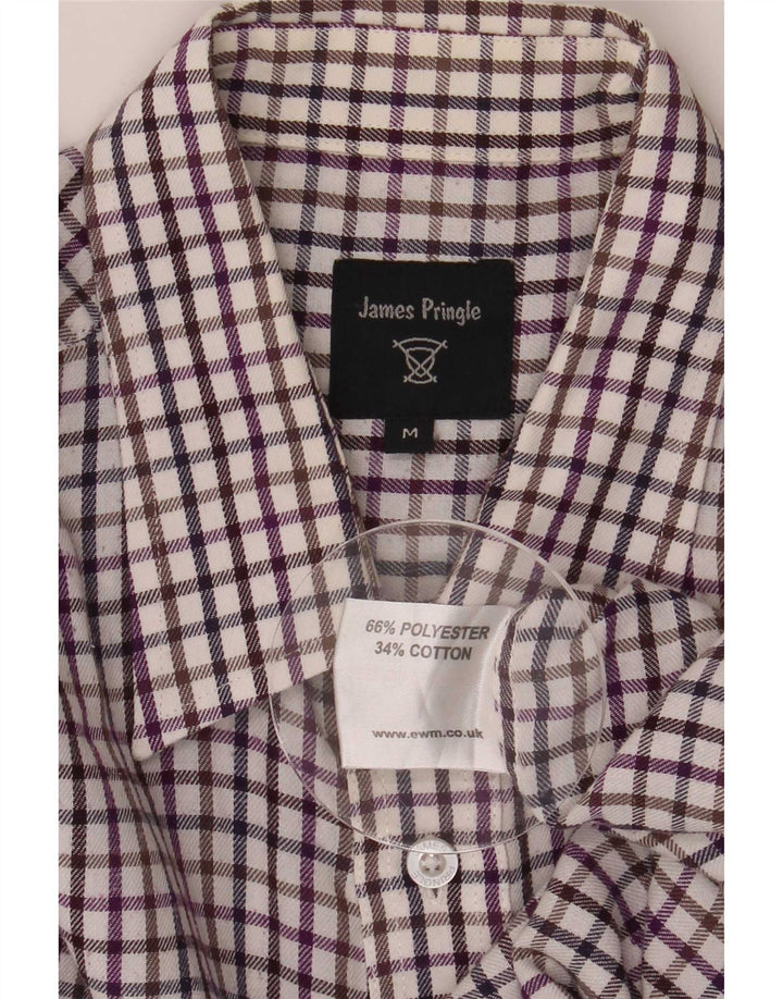 James Pringle Mens Flannel Shirt Medium Multicoloured Check Polyester