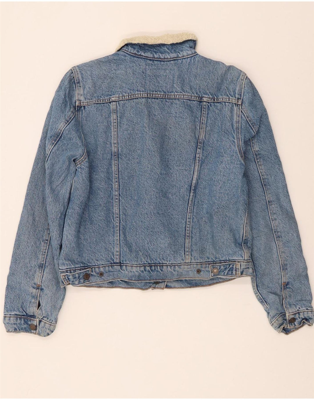 Levi's ženska traper šerpa jakna UK 14 veliki plavi pamuk