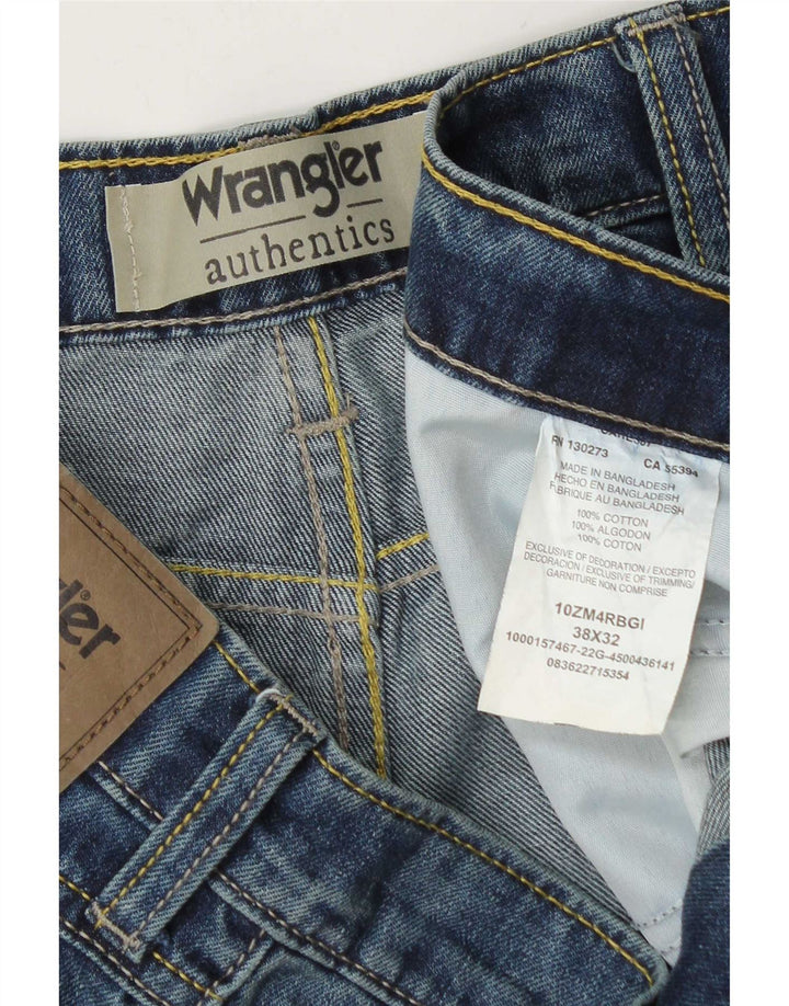 Wrangler muške ravne traperice W38 L32 plavi pamuk