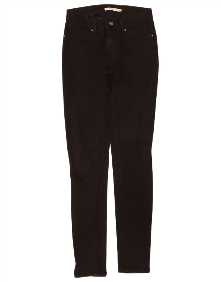 LEVI'S ženske 711 uske traperice W26 L30 crni pamuk