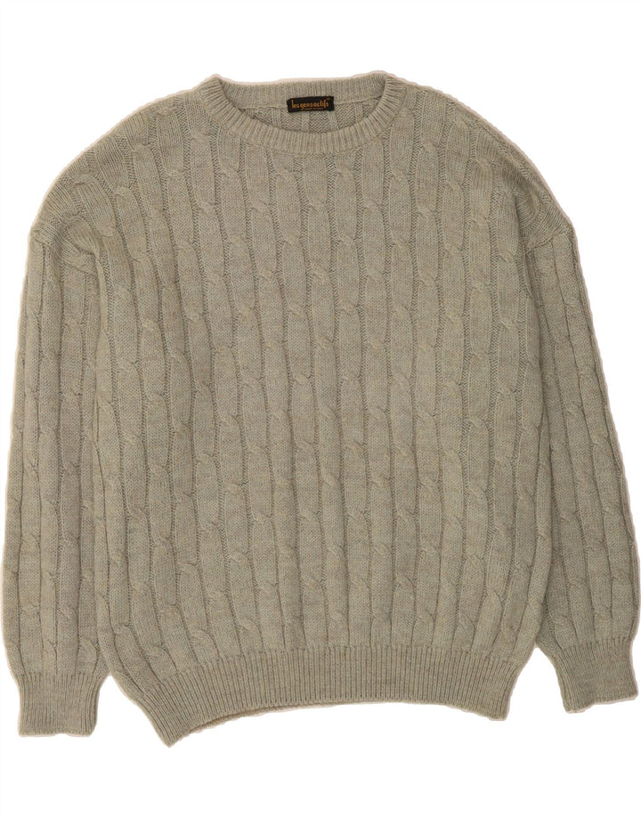 VINTAGE Mens Crew Neck Jumper Sweater XL Grey Vintage Vintage and Second-Hand Vintage from Messina Hembry 