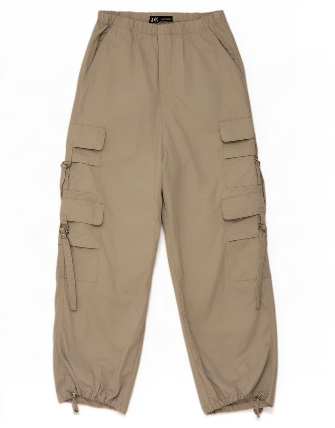 Zara ženske Joggers Cargo hlače XS W24 L29 sivi poliester