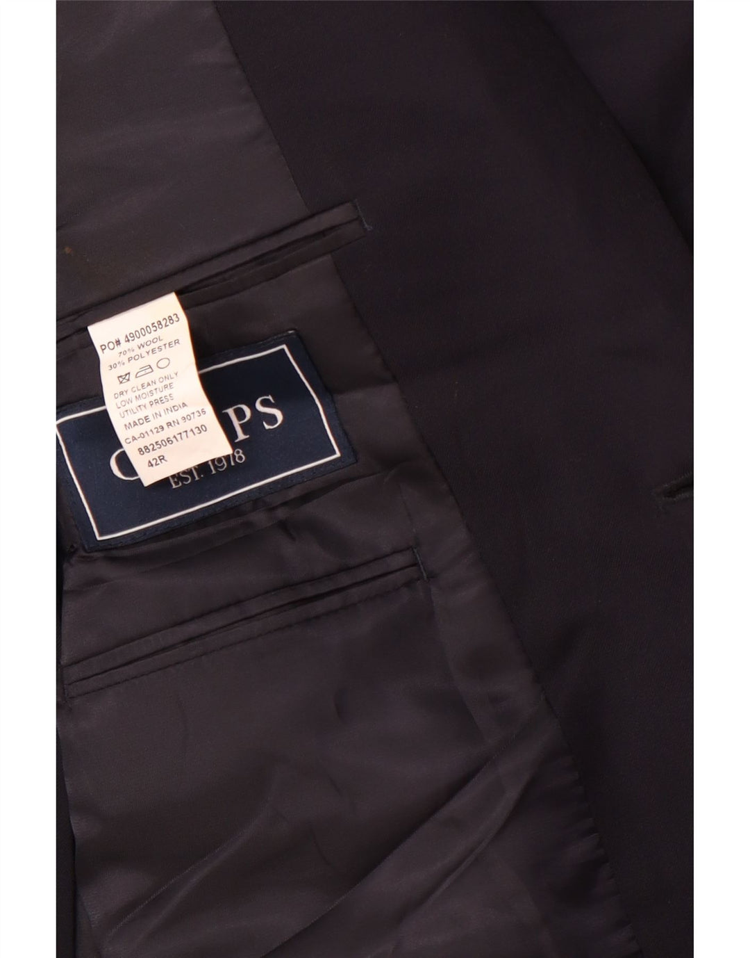 Chaps Mens Longline jakna sa 2 gumba UK 42 XL tamnoplava vuna