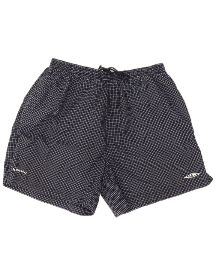Umbro muške sportske kratke hlače 2XL tamnoplavi karirani najlon