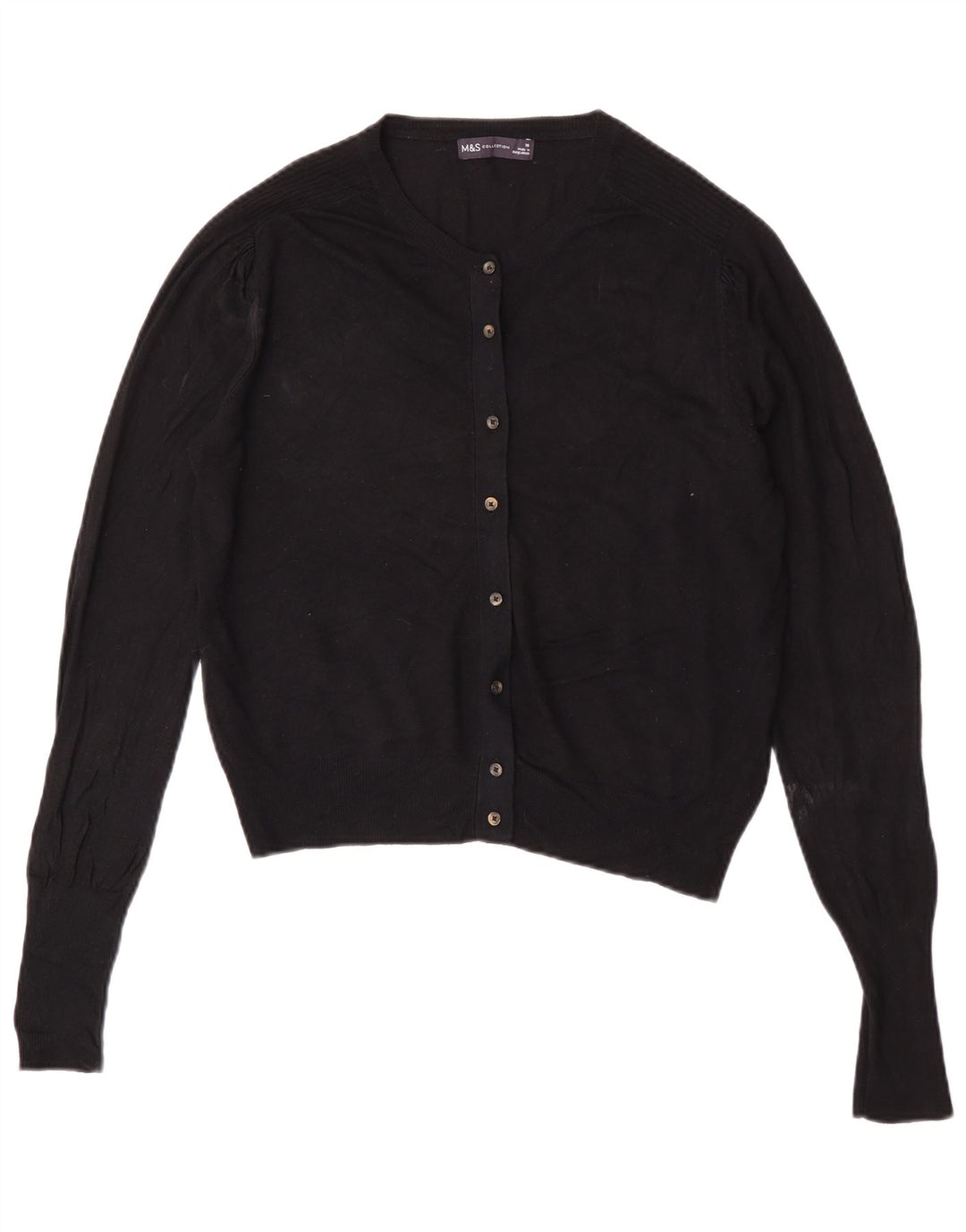Marks & Spencer ženski prekomjerni kardigan pulover UK 10 Small Black