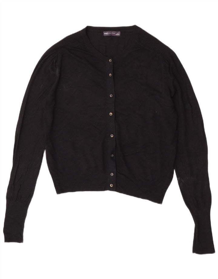 Marks & Spencer ženski prekomjerni kardigan pulover UK 10 Small Black