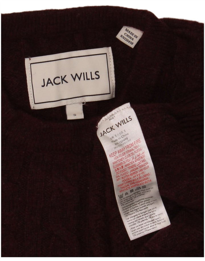 Jack Wills, muški džemper s okruglim izrezom, mali kestenjasti poliamid