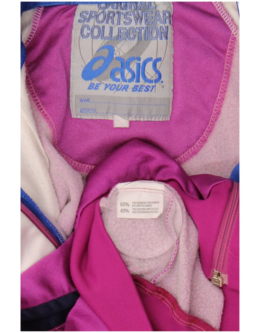 Asics muška trenirka s grafičkim detaljima, mala ružičasta poliamidna retro boja