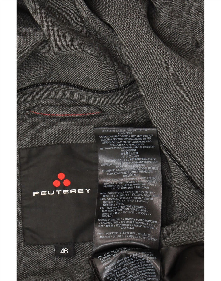 PEUTEREY Ženski podstavljeni kaput s kapuljačom IT 46 veliki sivi poliester