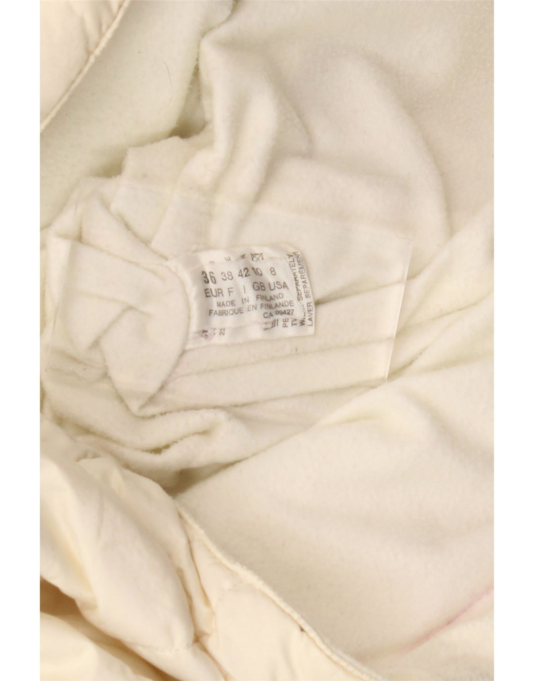 Vintage ženski preveliki podstavljeni kaput UK 10 Mali bijeli poliester u boji paisleya