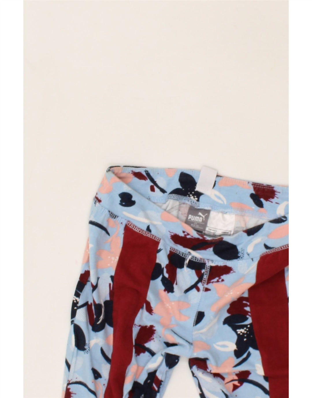 PUMA Womens Leggings  US 8/10 Medium Blue Floral Cotton Vintage Puma and Second-Hand Puma from Messina Hembry 