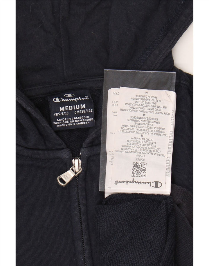 CHAMPION Džemper s kapuljačom s grafičkim patentnim zatvaračem 9-10 godina srednje tamnoplave boje