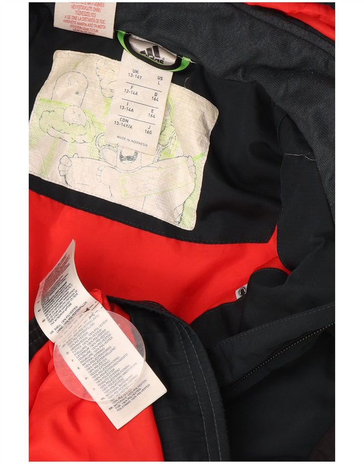 Podstavljena jakna s kapuljačom ADIDAS za dječake 13-14 godina tamnoplava boja