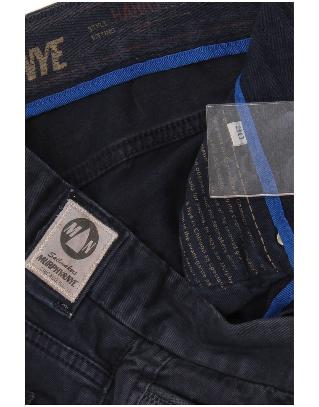 MURPHY & NYE Muške ravne ležerne hlače W30 L28 tamnoplave