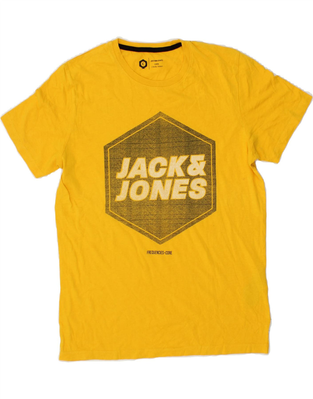 JACK & JONES Mens Graphic T-Shirt Top Medium Yellow Cotton Vintage Jack & Jones and Second-Hand Jack & Jones from Messina Hembry 