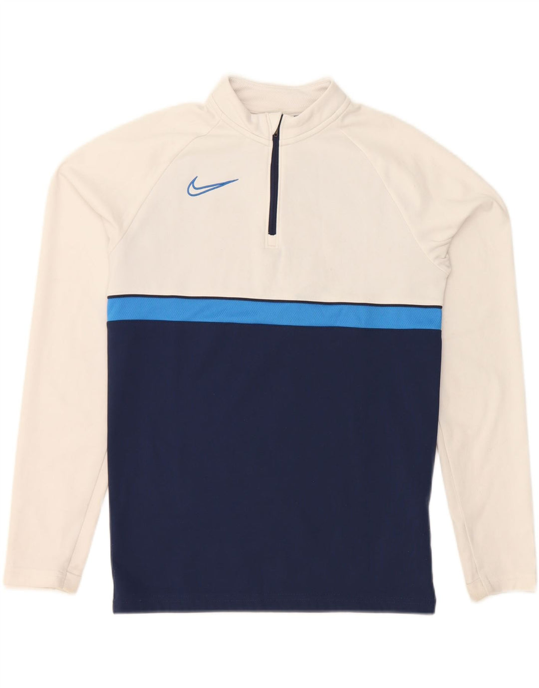 NIKE Boys Dri Fit Pullover Tracksuit Top 12-13 Years Large  White Vintage Nike and Second-Hand Nike from Messina Hembry 
