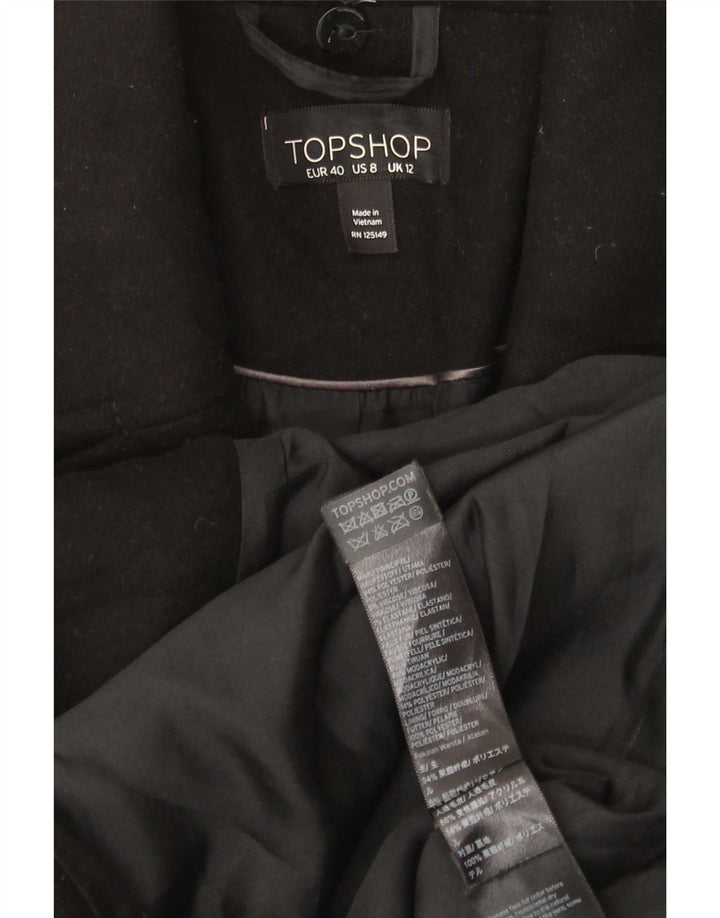 Topshop ženski gornji kaput UK 12 srednji crni poliester
