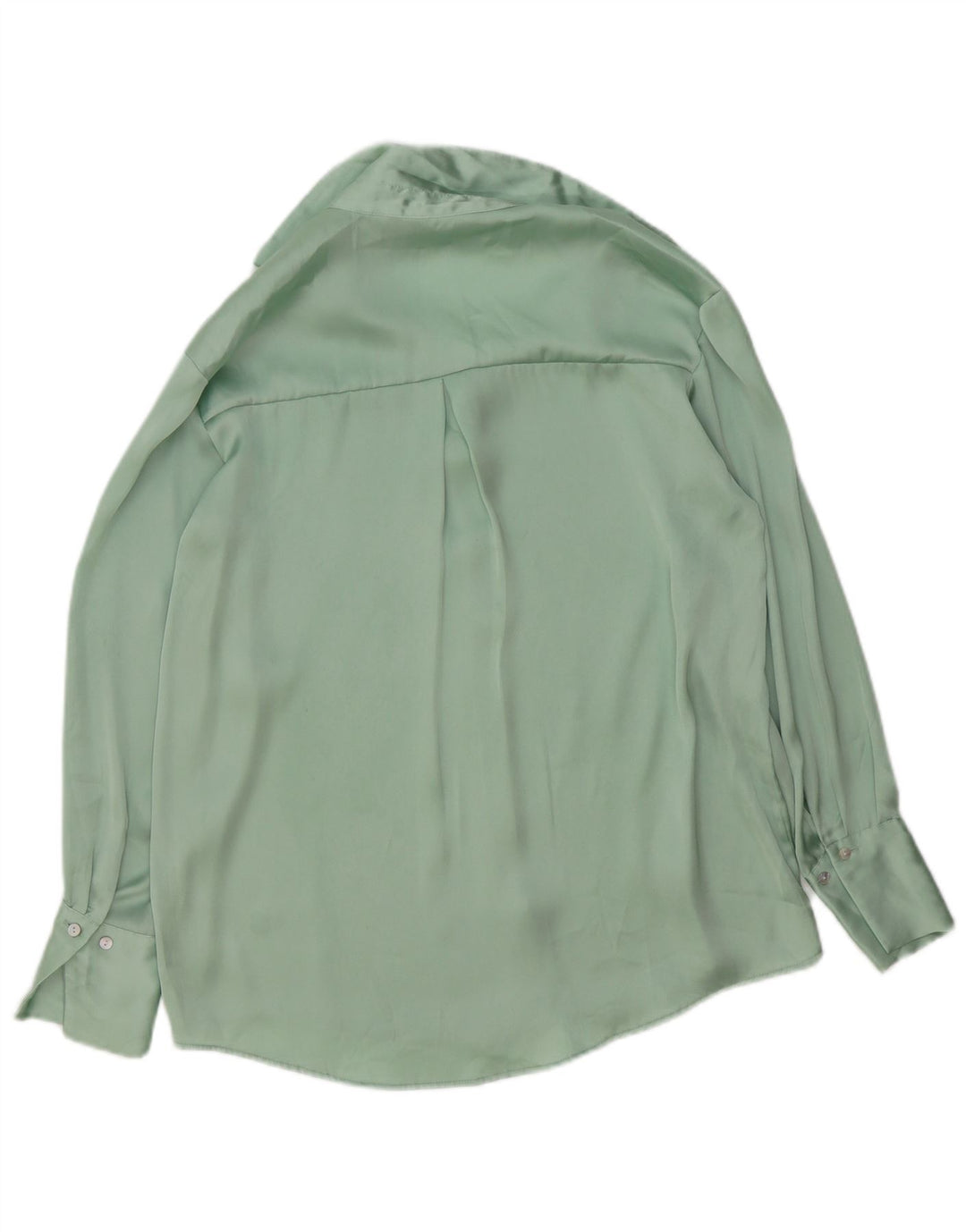 Zara ženska prevelika košulja bluza UK 6 XS zeleni poliester