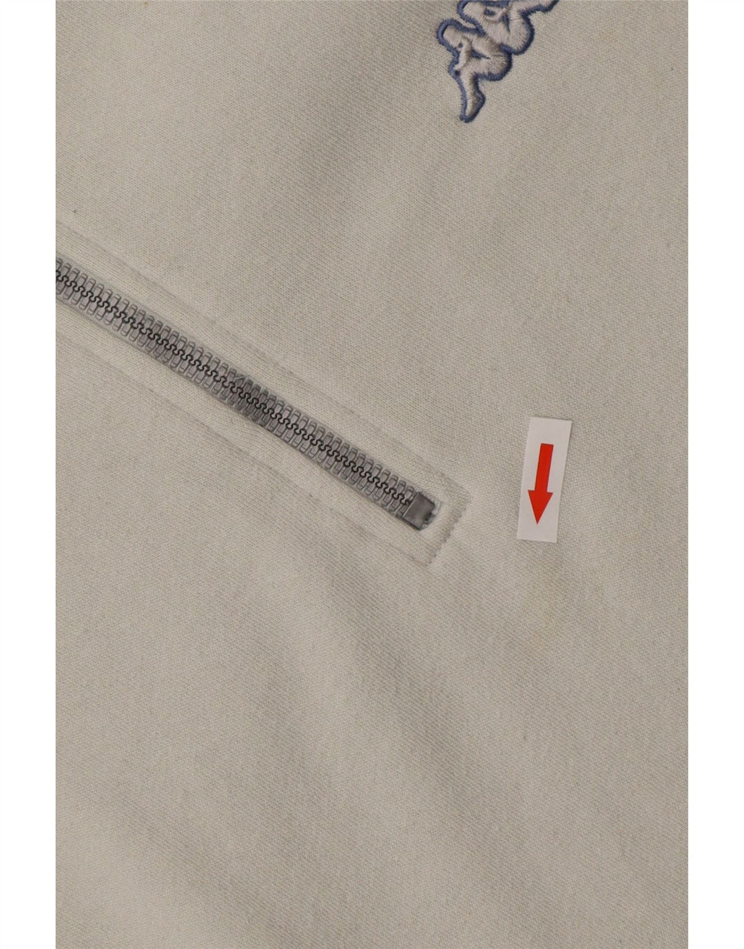 Kappa muška majica s izrezom s patentnim zatvaračem XL od bijelog pamuka