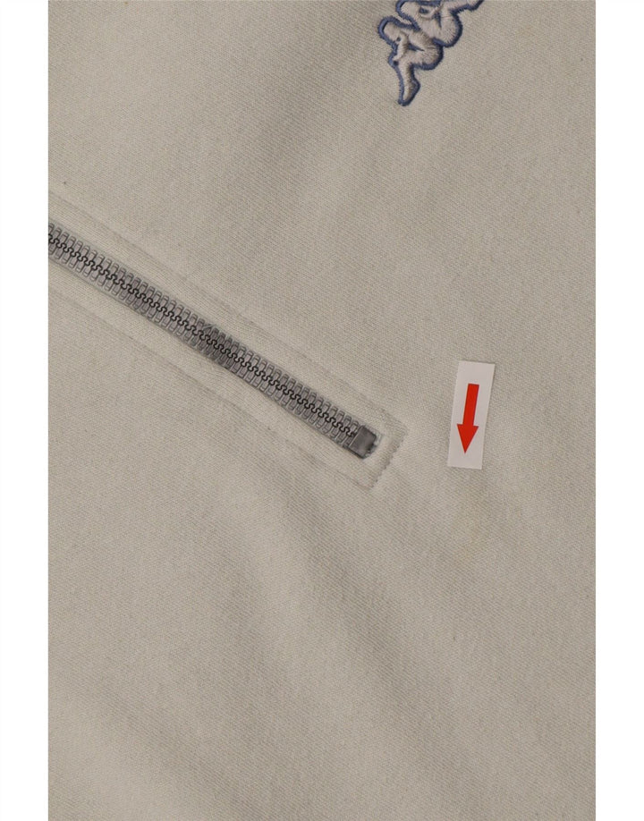 Kappa muška majica s izrezom s patentnim zatvaračem XL od bijelog pamuka