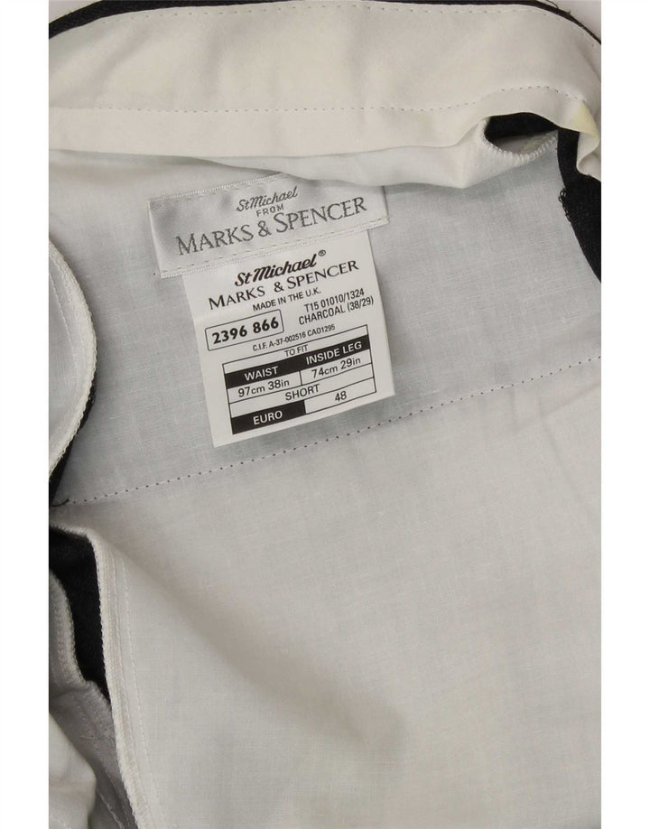 Marks & Spencer muške ležerne hlače s klinovima St. Michael W38 L29 Siva vuna