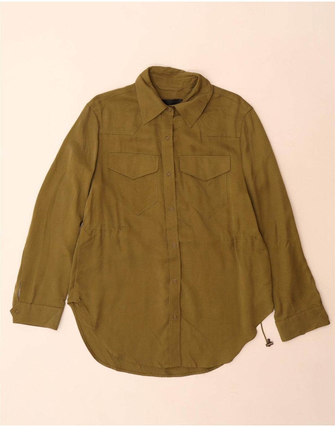 Marks & Spencer ženska majica s autogramom UK 8 Small kaki tencel