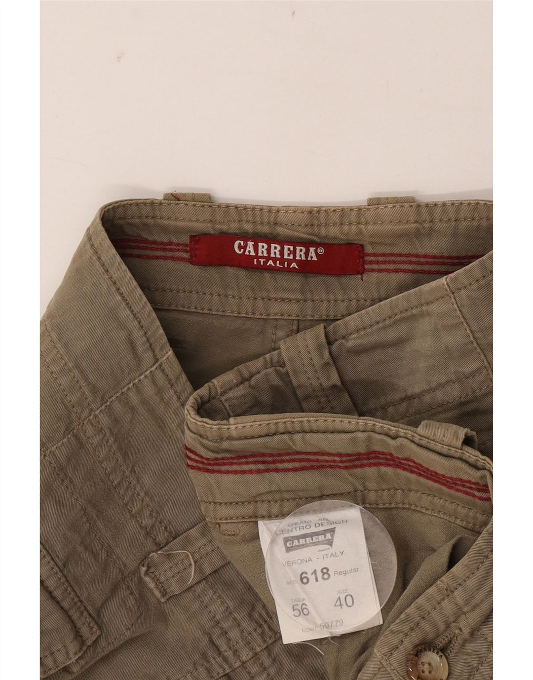 Carrera muške kratke hlače Cargo 618 W40 XL kaki pamuk