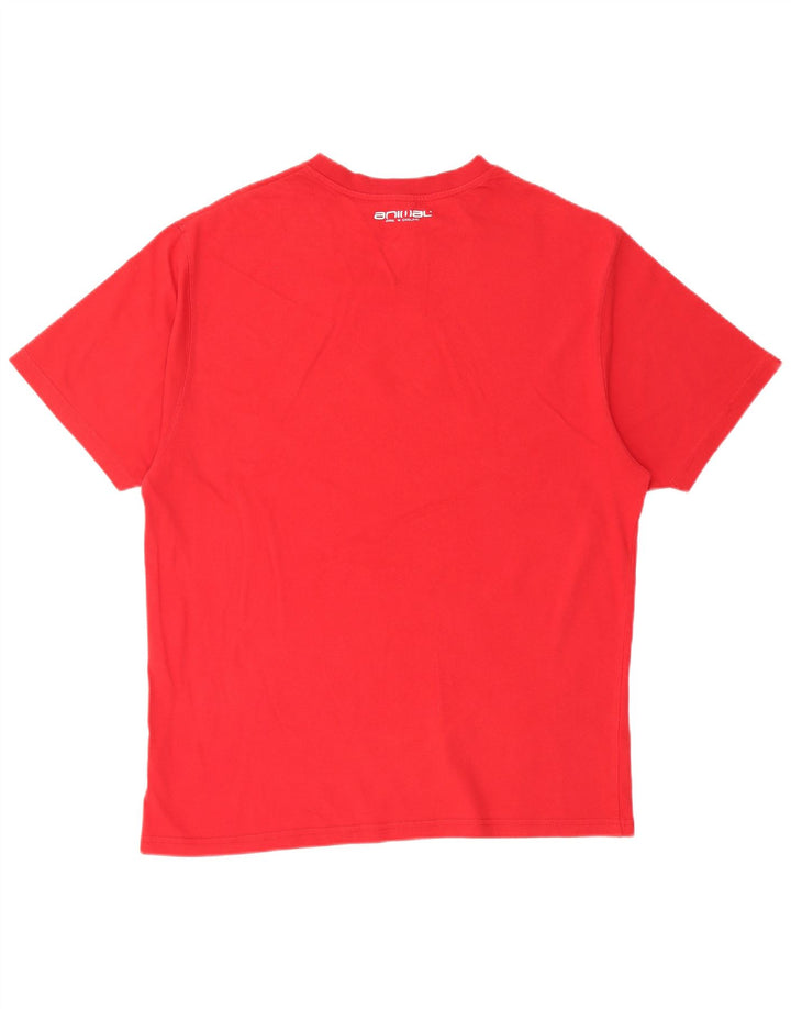 ANIMAL Mens Graphic T-Shirt Top Large Red Cotton