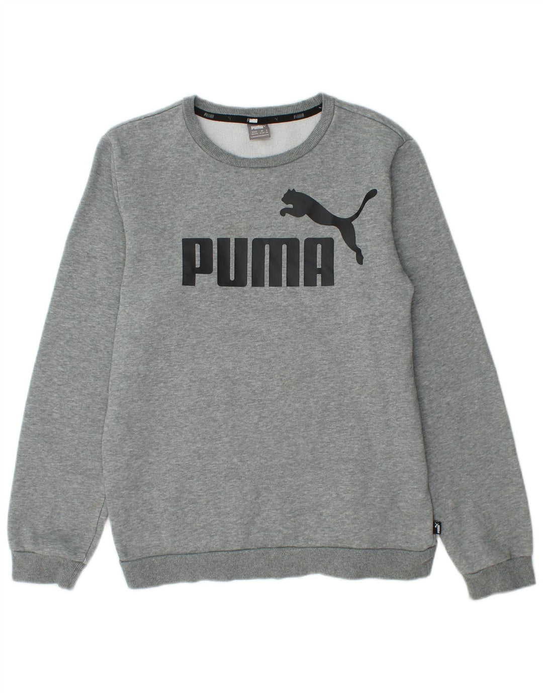 Puma Boys Graphic Sweatshirt Džemper 15-16 Years Grey Flected