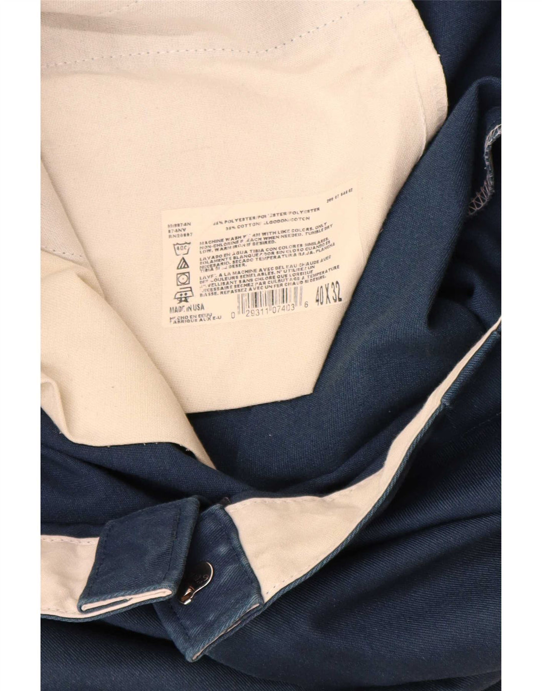 Dickies muške ravne chino hlače W40 L32 tamnoplavi poliester