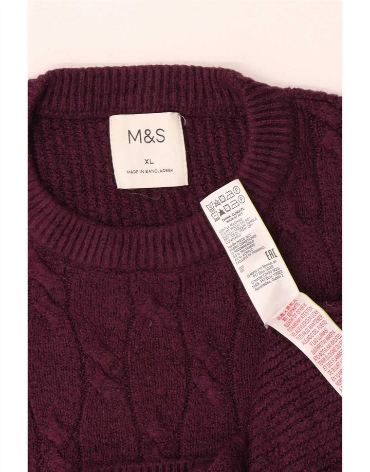 Marks & Spencer muški džemper s okruglim izrezom XL ljubičasti poliamid