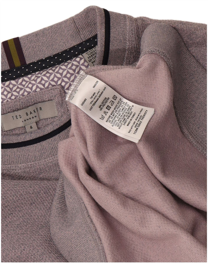 Ted Baker Muška majica s kratkim rukavima, veliki ljubičasti pamuk, veličina 4