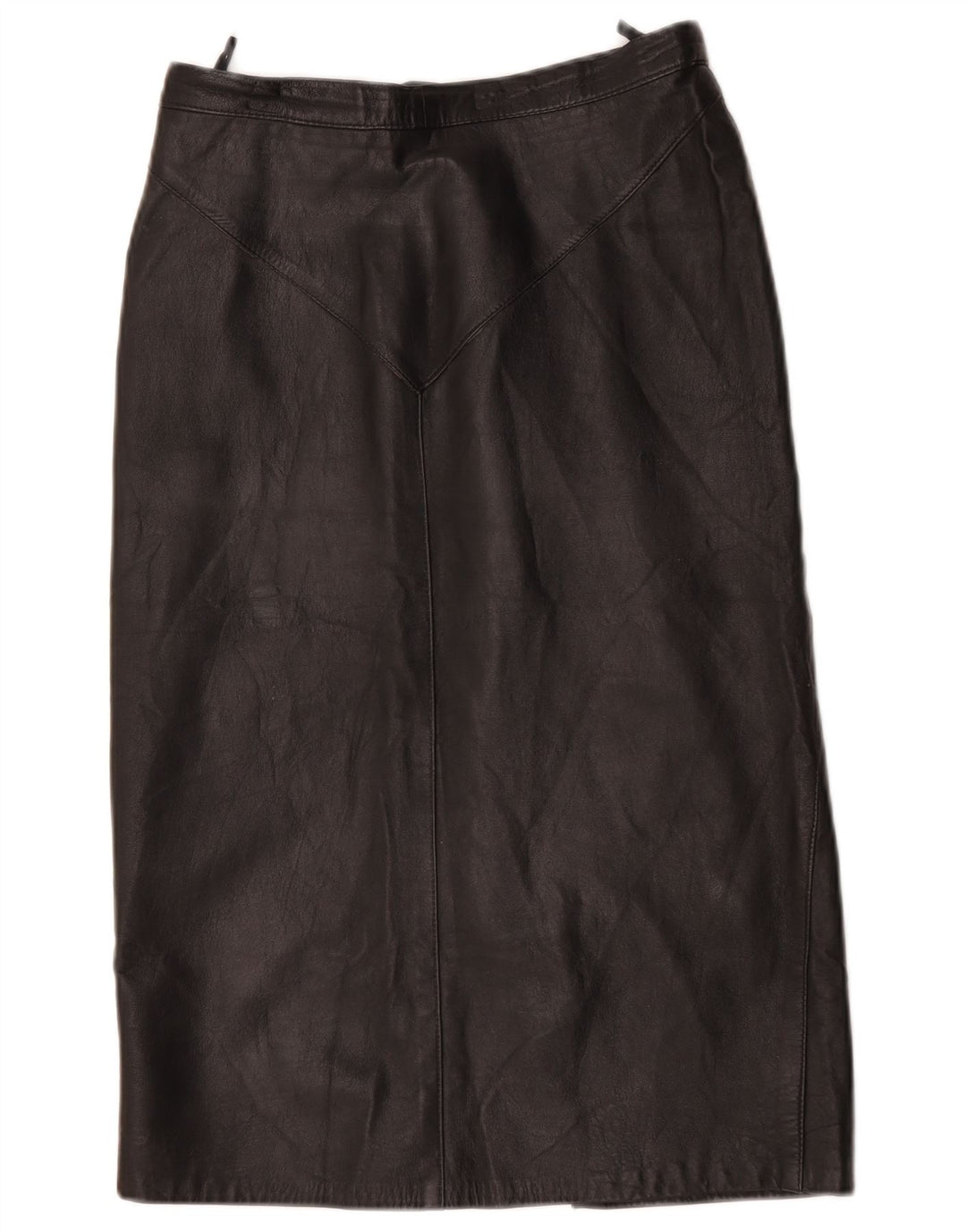 Vintage ženska kožna suknja W28 srednje crna