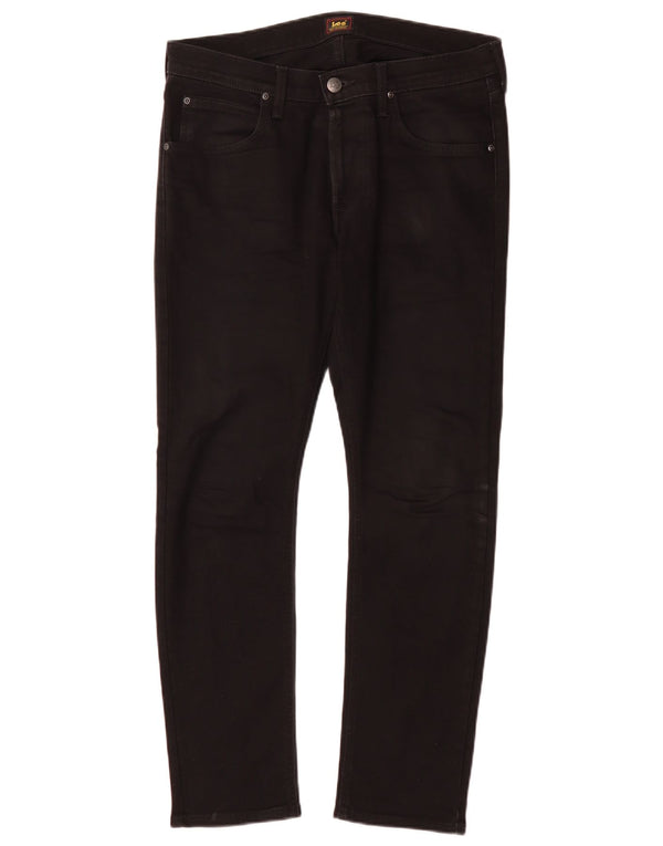 Lee Mens Luke Tapered Slim Jeans W32 L30 Crni pamuk