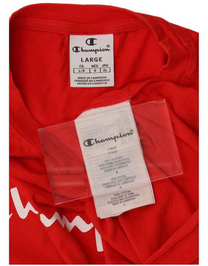 CHAMPION Ženska skraćena majica kratkih rukava s grafičkim motivima UK 16 Veliki crveni pamuk