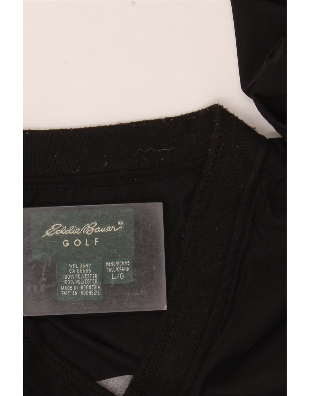 EDDIE BAUER Muška majica širokog kroja dugih rukava, veliki crni poliester