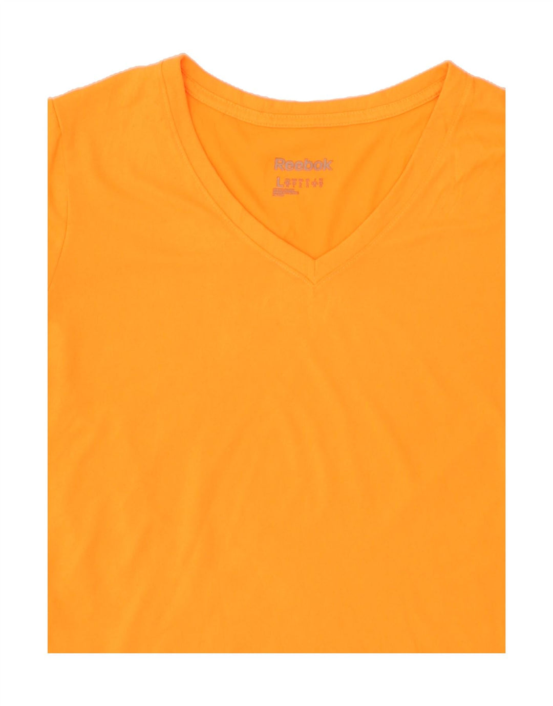 REEBOK Womens T-Shirt Top UK 14 Large Orange Polyester Vintage Reebok and Second-Hand Reebok from Messina Hembry 