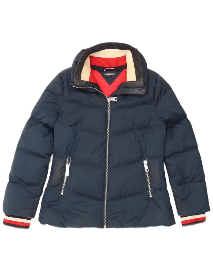 Ženska podstavljena jakna Tommy Hilfiger UK 12 srednje tamnoplavi poliester