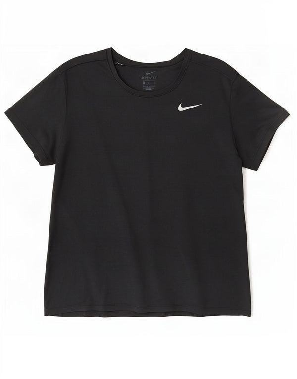 Nike Ženska Dri Fit majica kratkih rukava UK 14 veliki crni poliester