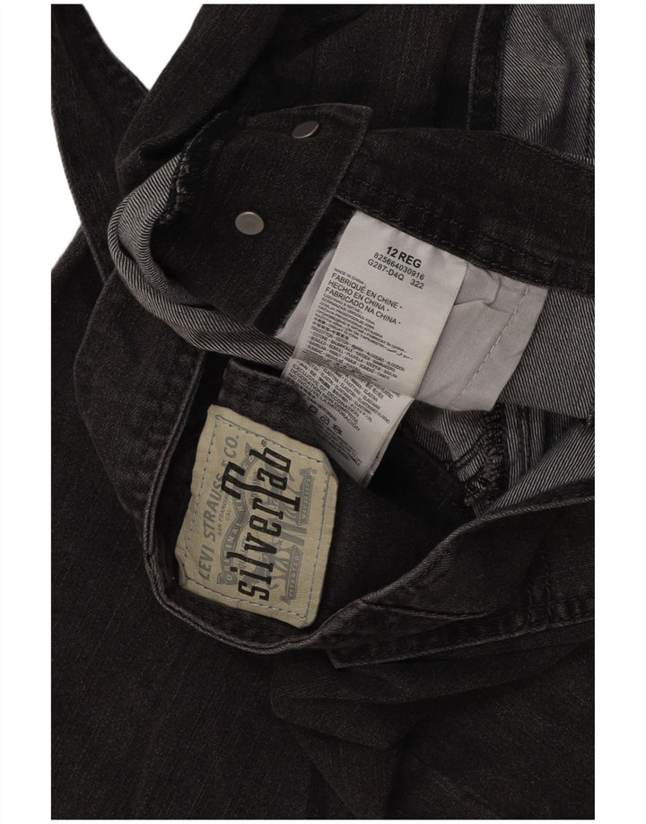 LEVI'S Dungaree za djevojčice Ravne traperice 11-12 godina W32 L24 Sivi pamuk