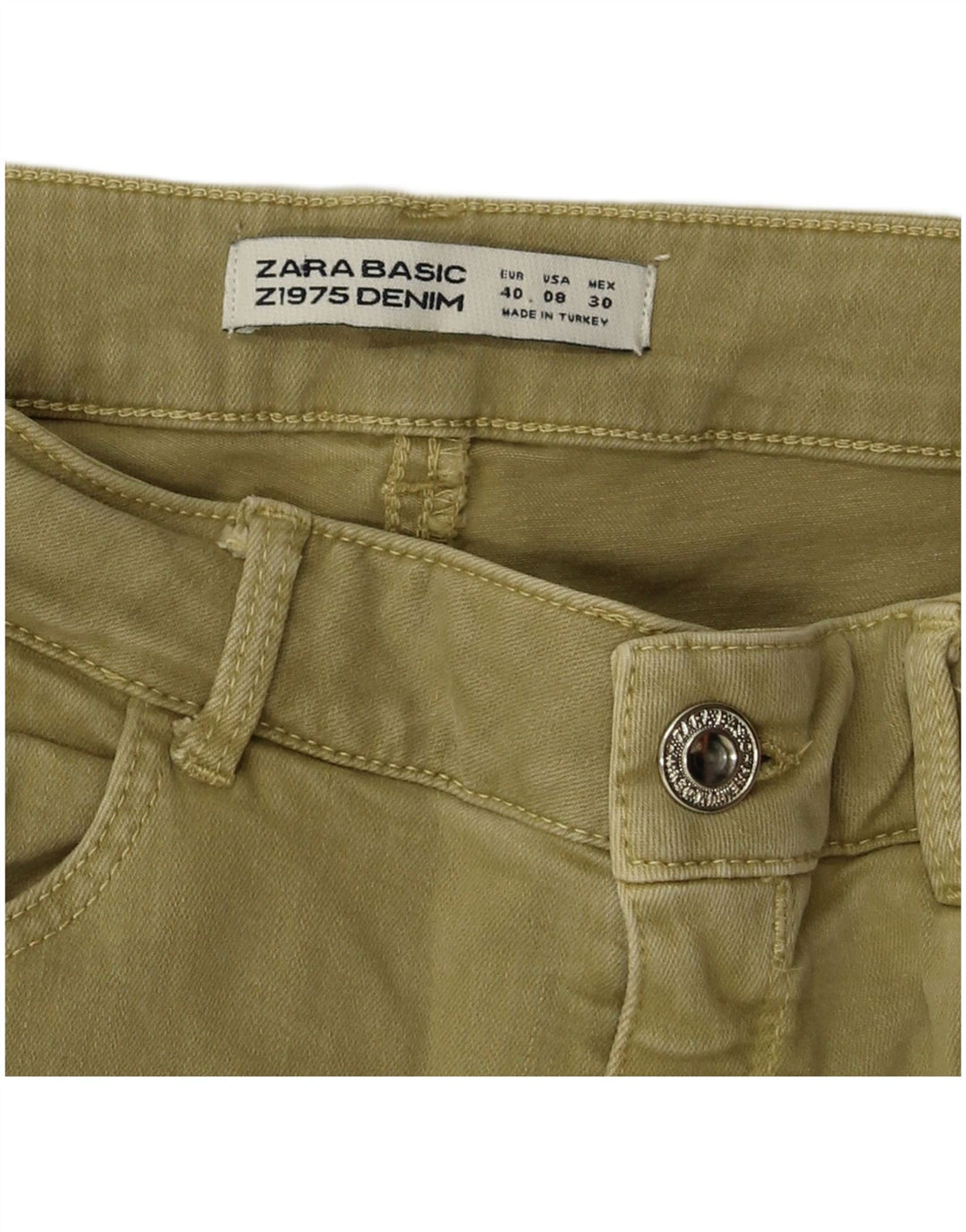 ZARA ženske uske traperice EU 40 srednje W30 L27 kaki