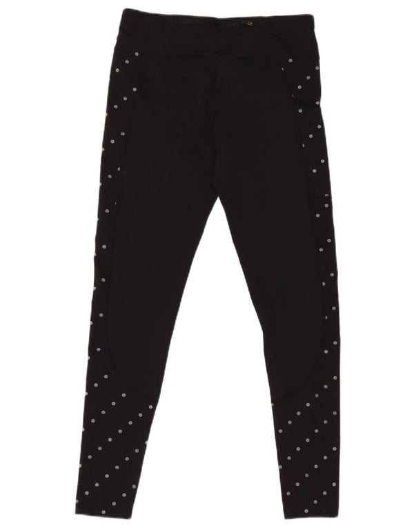 Nike Ženske Dri Fit Leggings UK 10 Mali crni poliester na točkice
