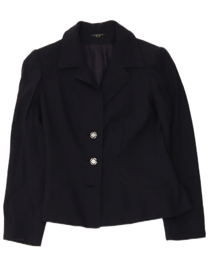 Vintage ženska jakna s 2 gumba UK 10 Small Navy Blue