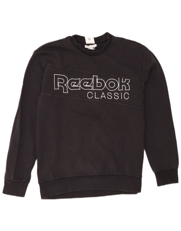 Reebok Ženska klasična majica s motivima UK 18 XL crni pamuk