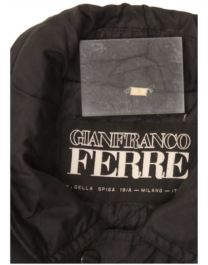 GIANFRANCO FERRE Mens Windbreaker Jacket UK 40 Large Black Polyamide